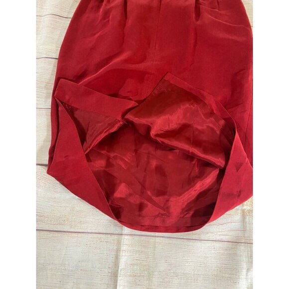 Dana Buchman Women's Red 100% Silk A Line Pencil Skirt - 10 - Picture 11 of 12